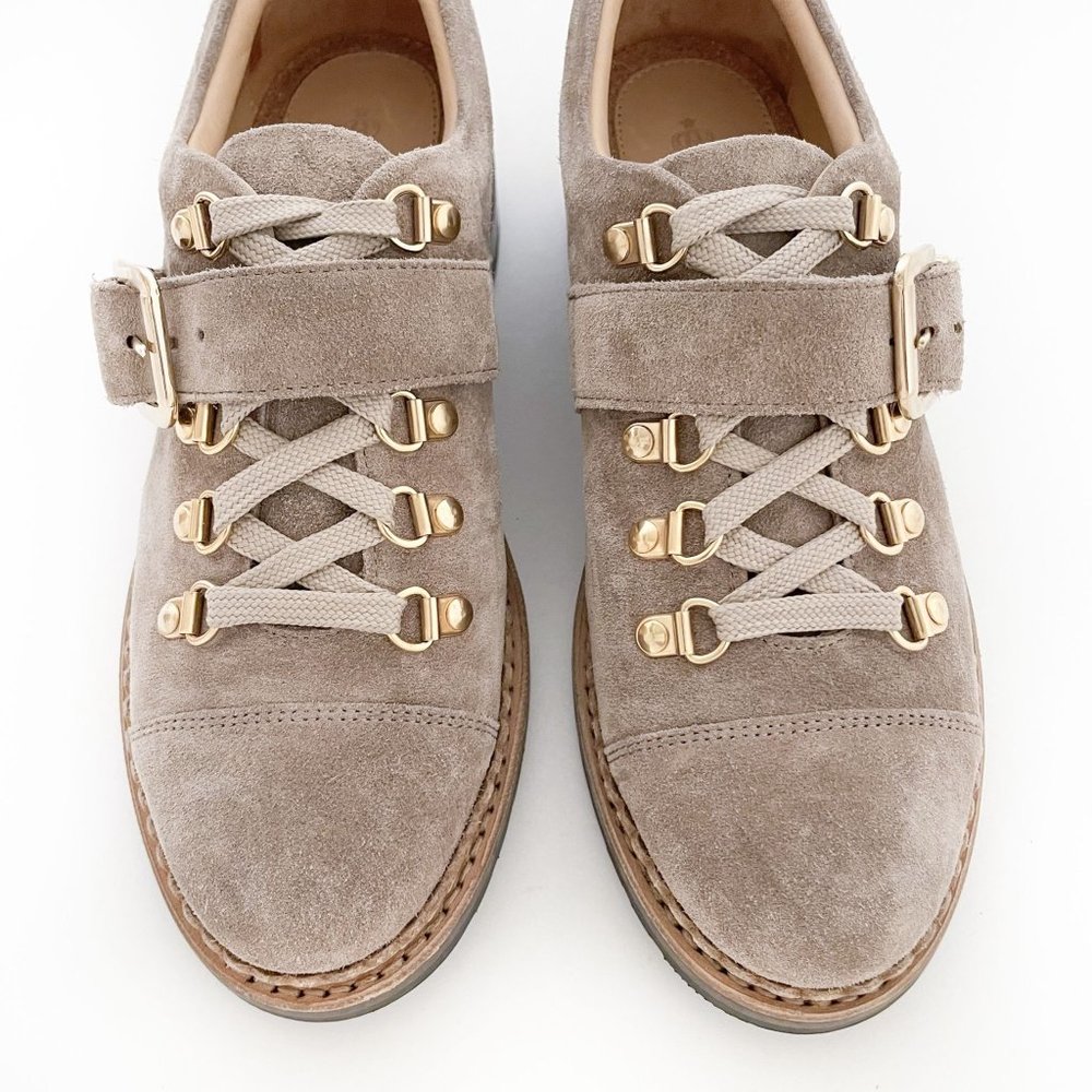 The Office of Angela Scott Mr. Logan Oxfords EU 37.5 US 7.5 Taupe Suede Shoes - Picture 3 of 10